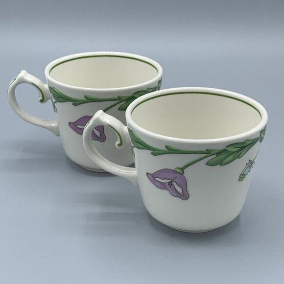 Vtg Villeroy & Boch Amapola Poppy Coffee Mugs Tea Cups Set 2 Made in W Germany - Picture 1 of 10